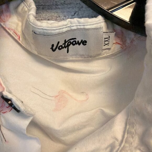 Vatpave Men's Flamingo Print Button-Up Shirt Size XXL - Picture 2 of 3